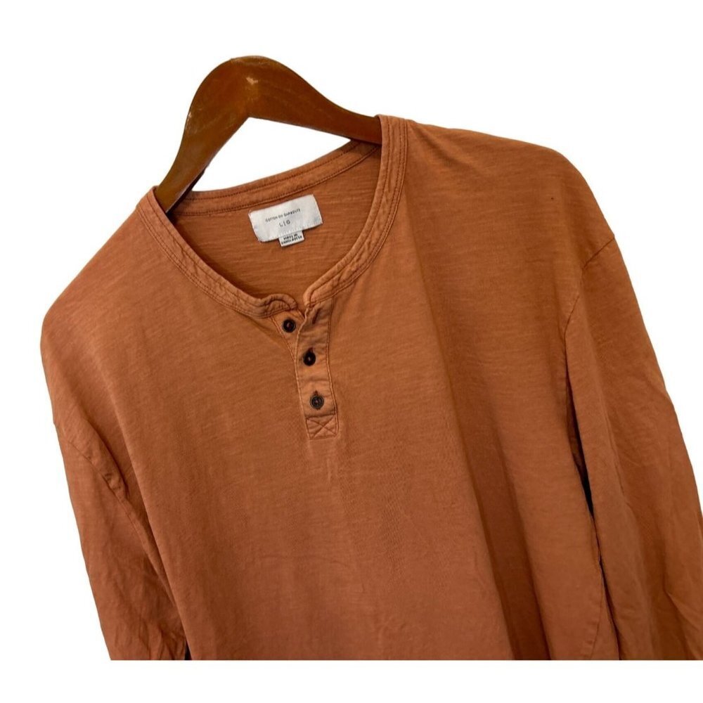 COTTON ON GARMENTS COTTON CREWNECK TShirt Brown Long Sleeve Size Large